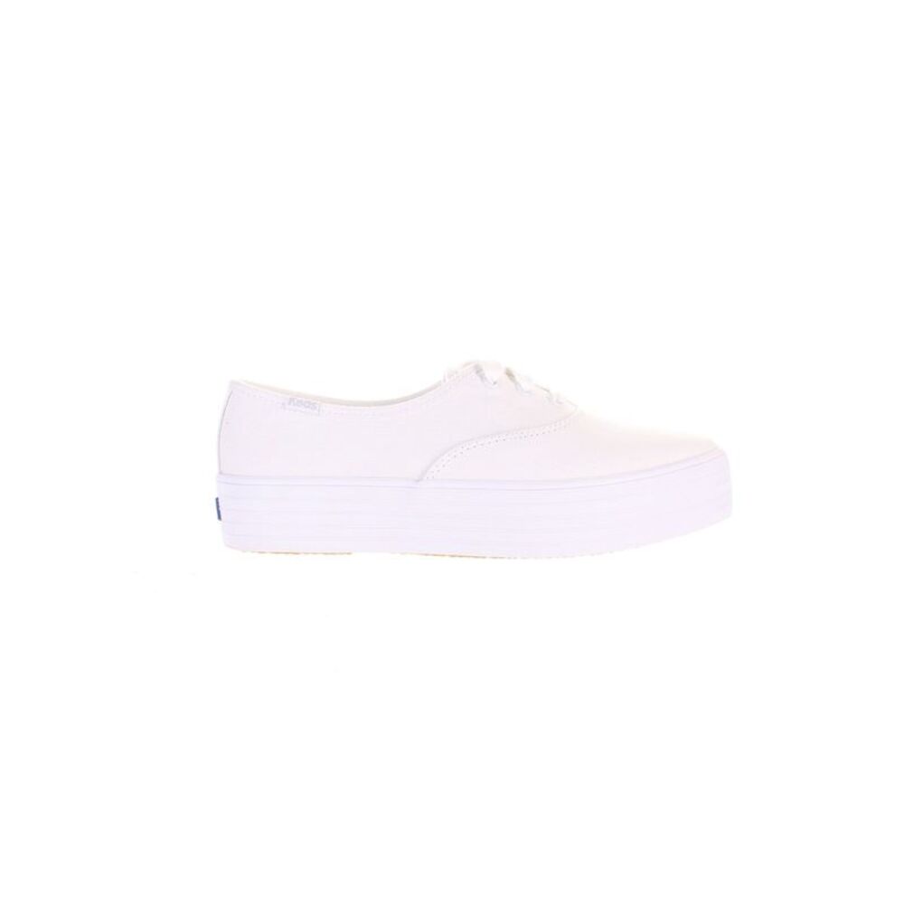 Keds White Platform Canvas Low-Top Sneakers